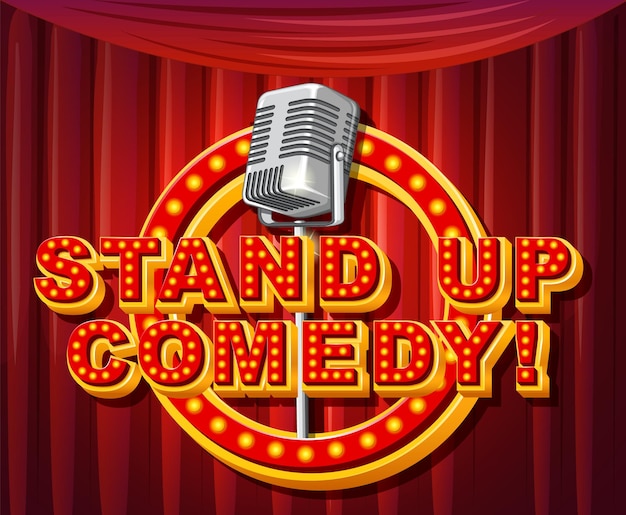 stand up comedy logo with microphone 1308 95780
